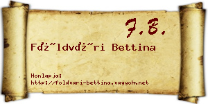 Földvári Bettina névjegykártya
