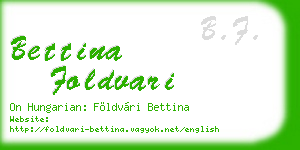 bettina foldvari business card