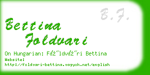 bettina foldvari business card